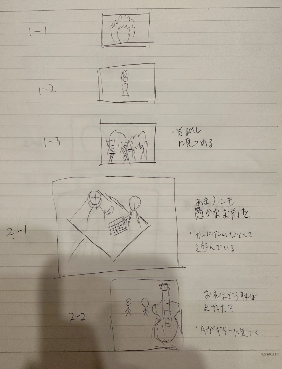 足りない music videoの絵コンテ